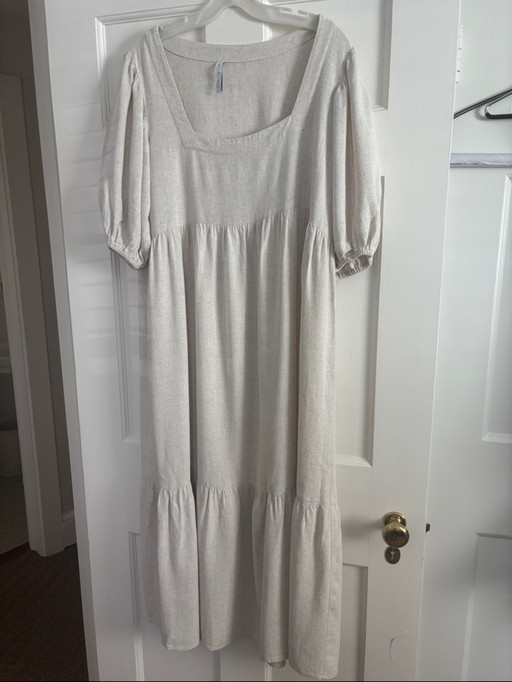 Rachel Pally Sand Square-Neck Midi Dress Size M oversized